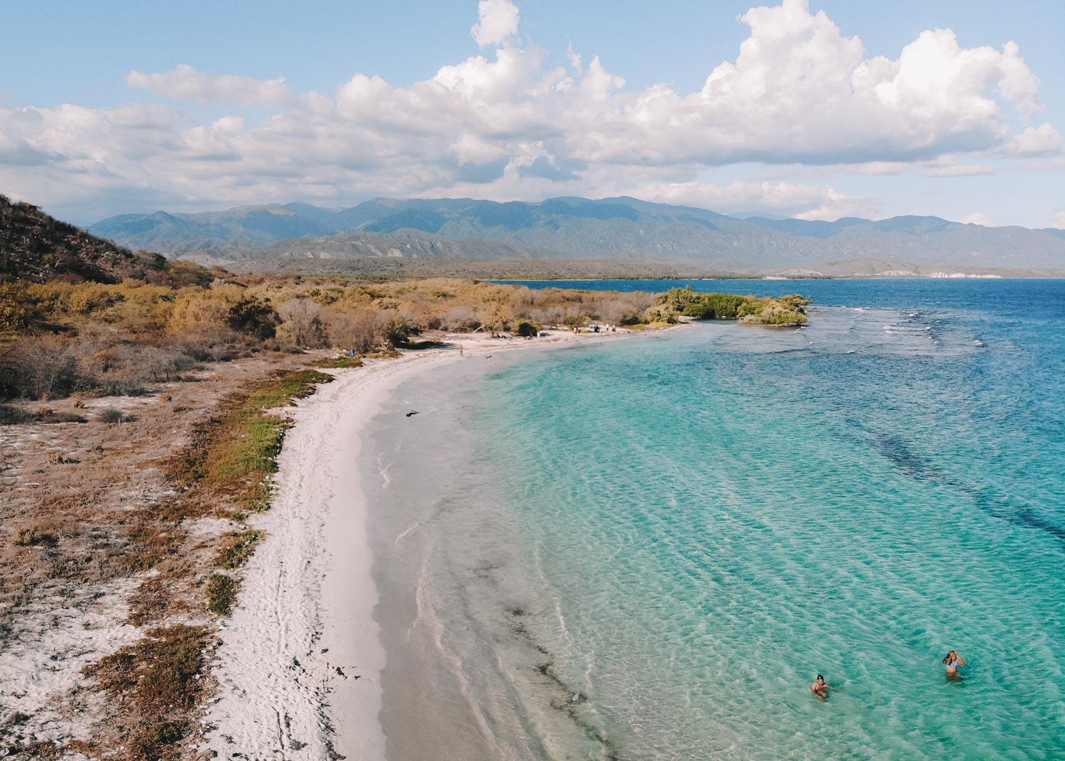 An aerial view of Playa Blanca in the Dominican Republic.