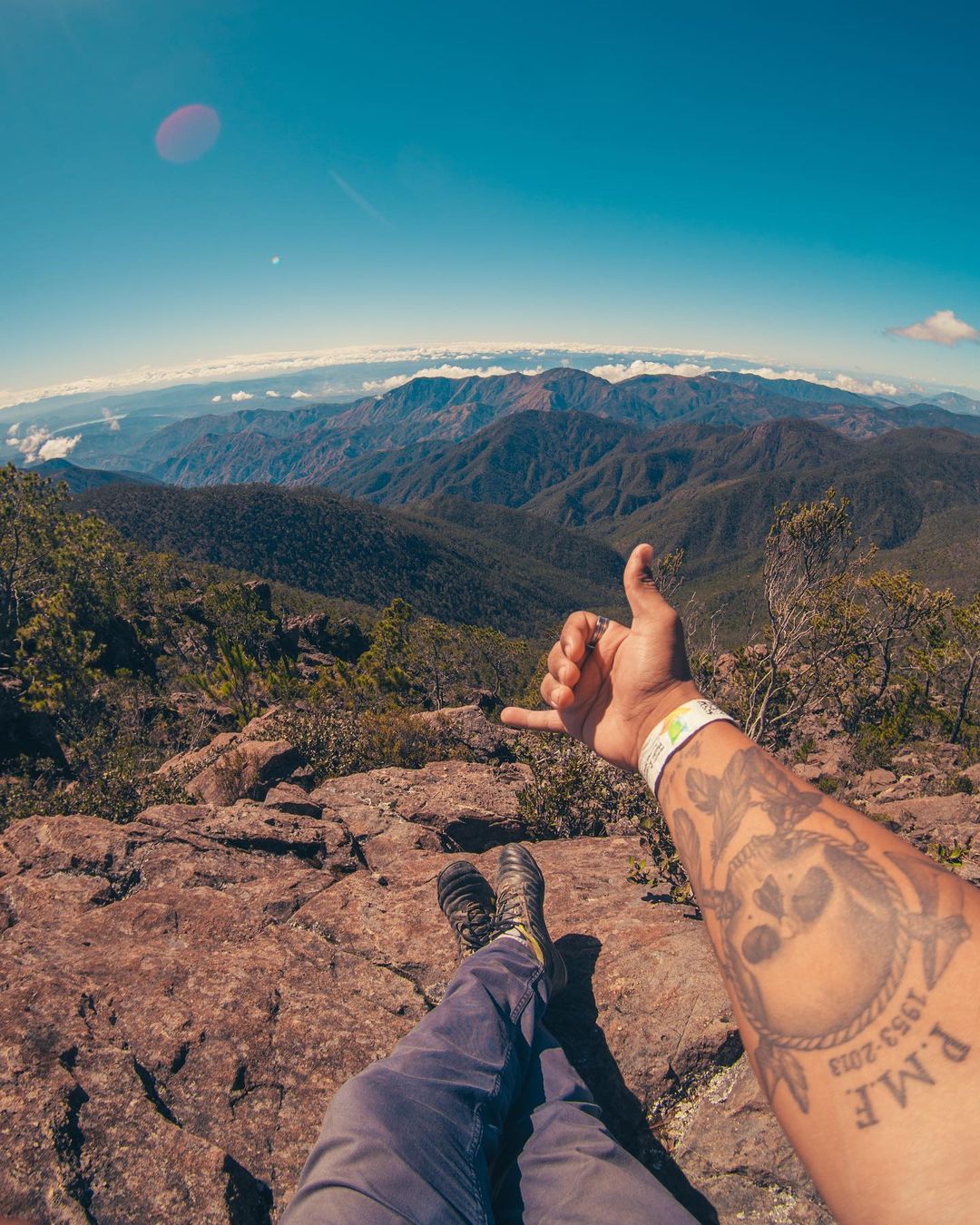 A person sitting on Pico Duarte.