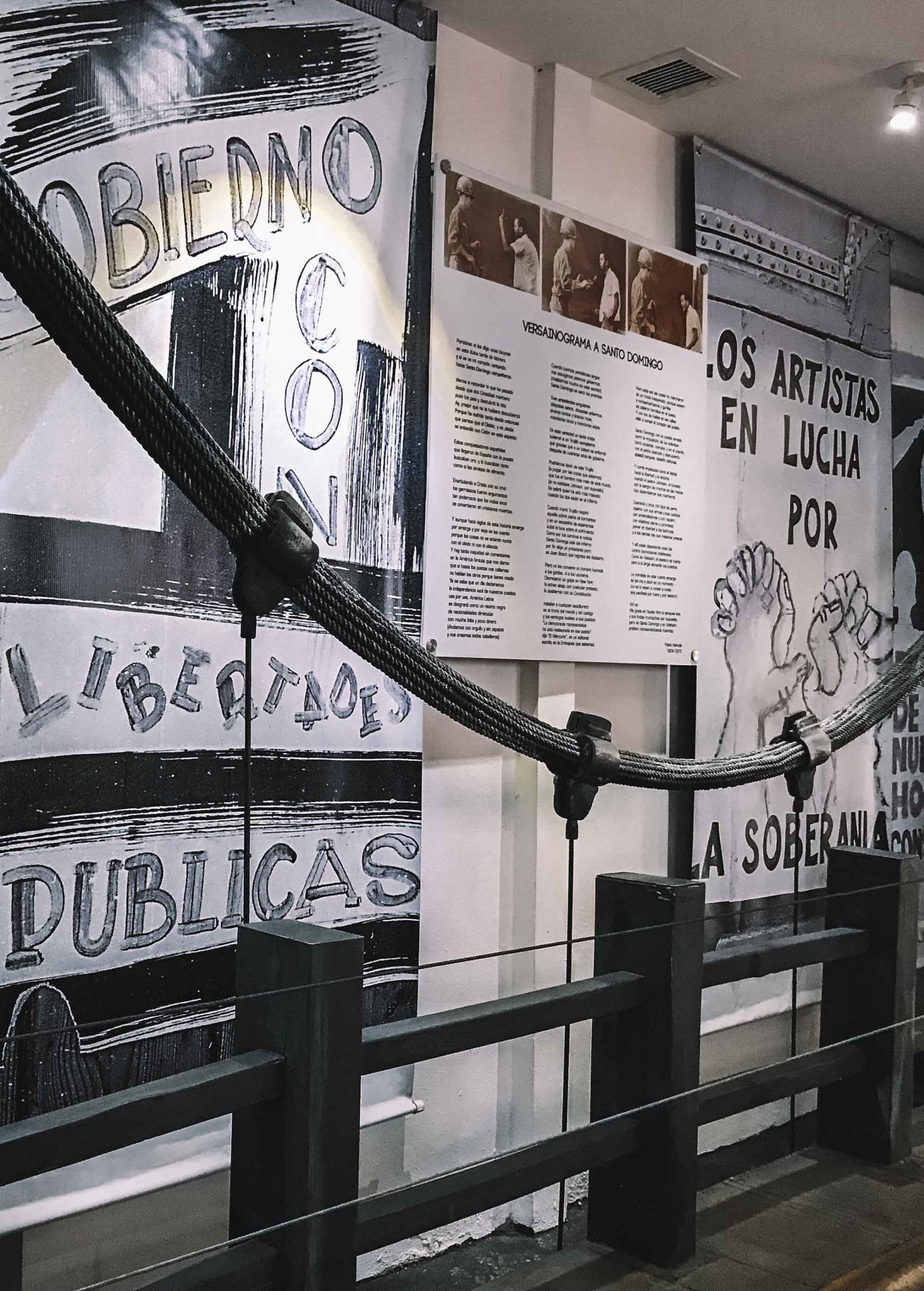 Texts and artworks on the wall of El Museo de la Resistencia.