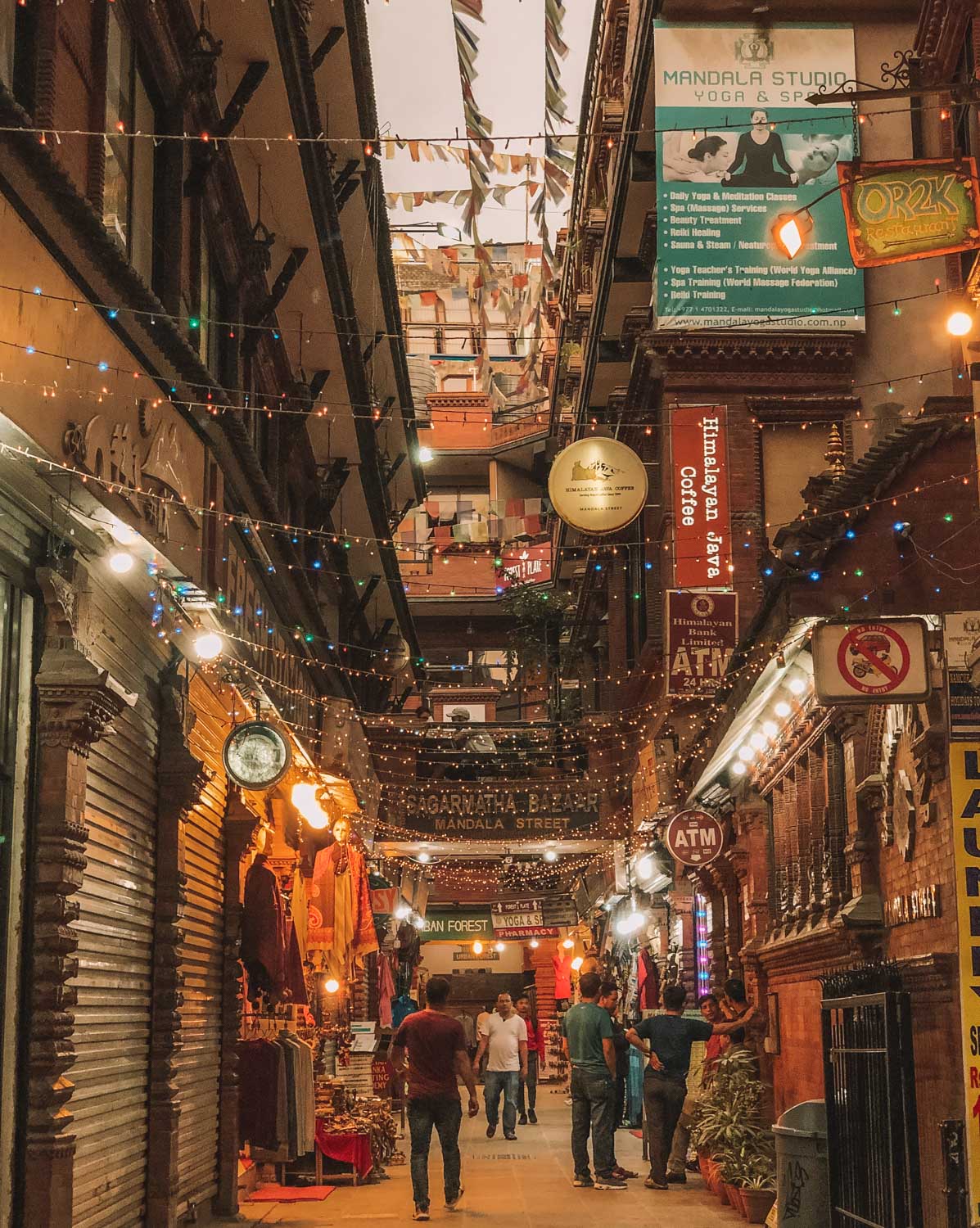 A bright alley at Thamel Neighborhood in Kathmandu.