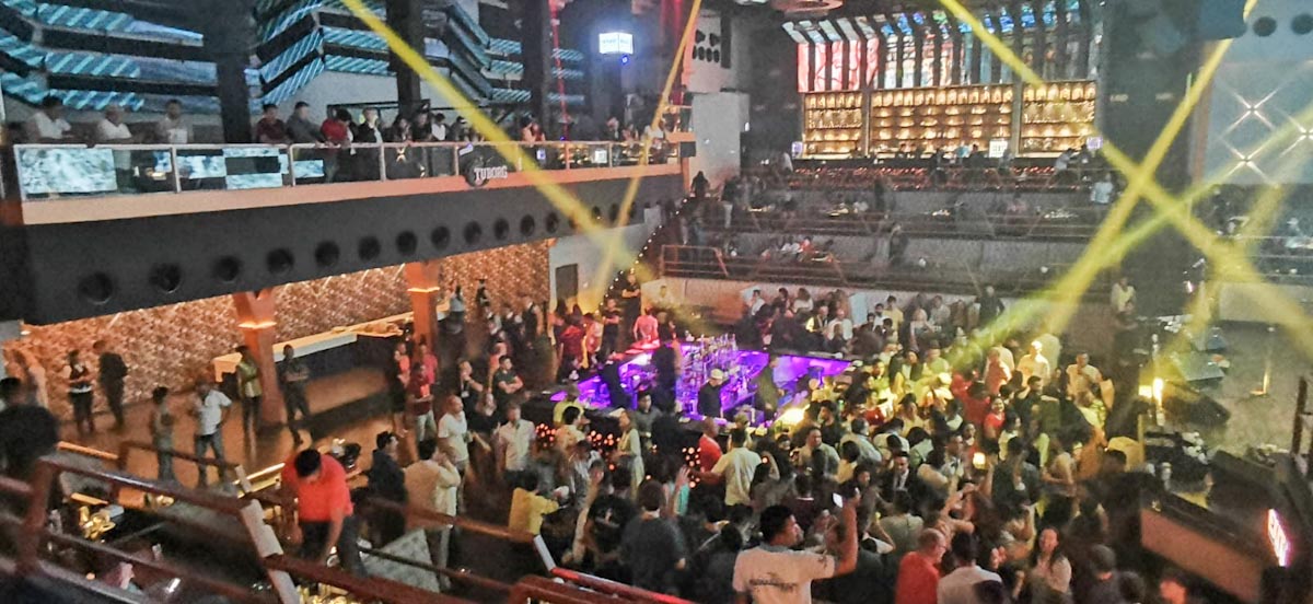 People partying in Lord of the Drinks club in Kathmandu.