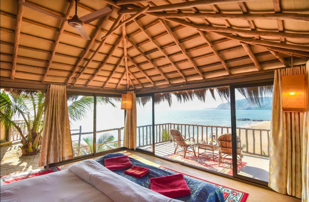 a beautiful airbnb cabin in cola beach goa