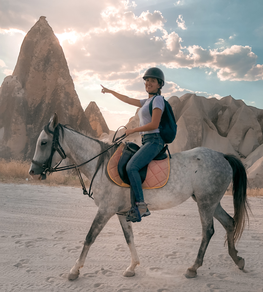 riding a horse in cappadocia