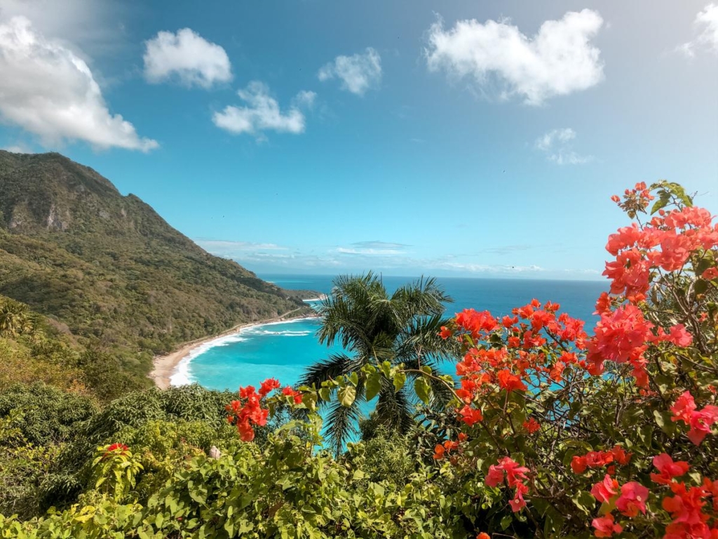 The Barahona viewpoint mountains and blue waters