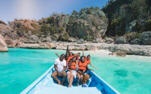 Things to do in the Dominican Republic people in boat tour.
