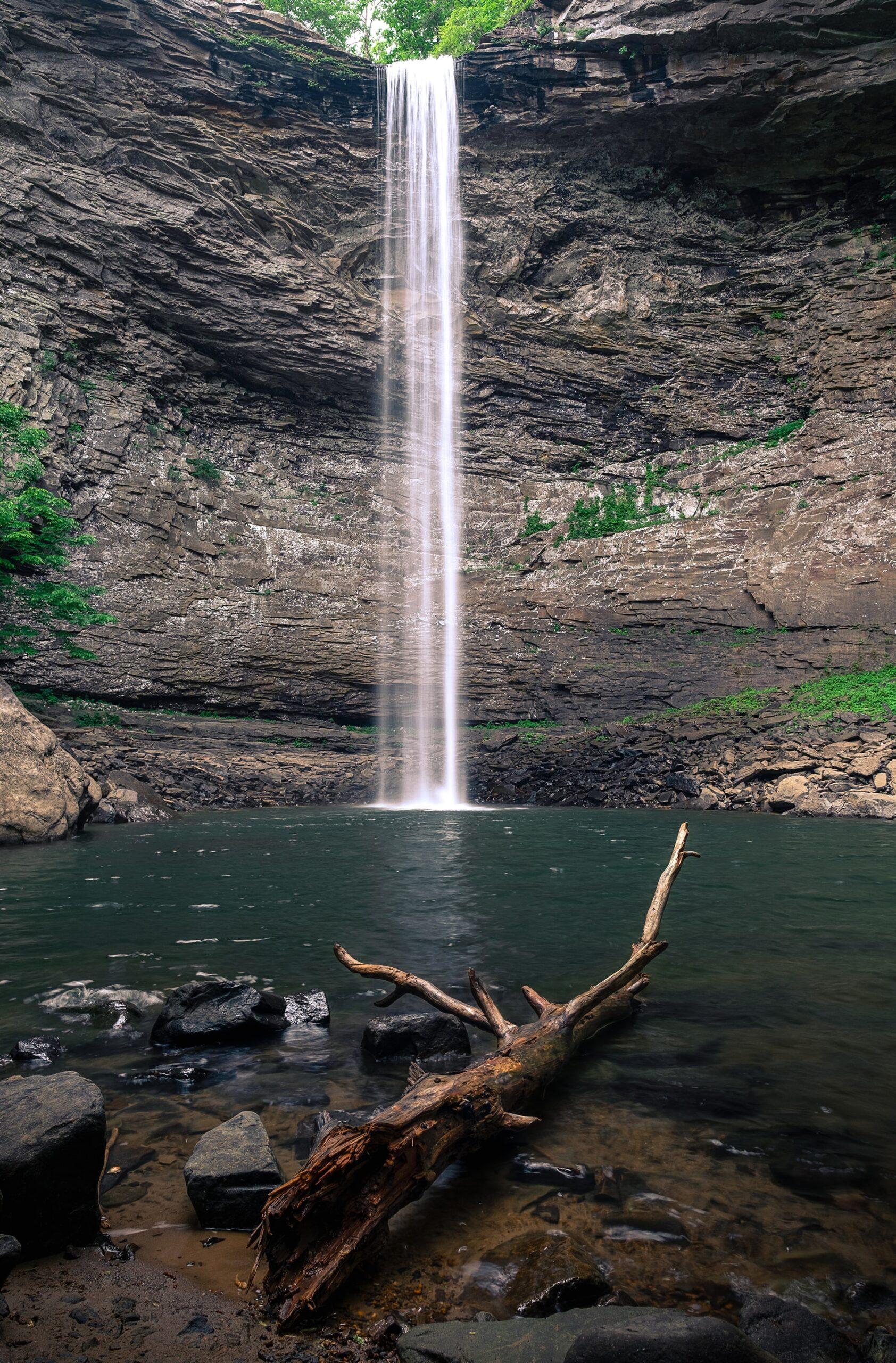 a tall waterfall