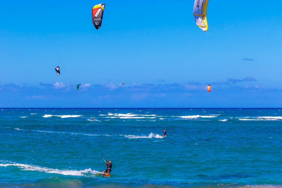 People kitesurfing in Cabarete.