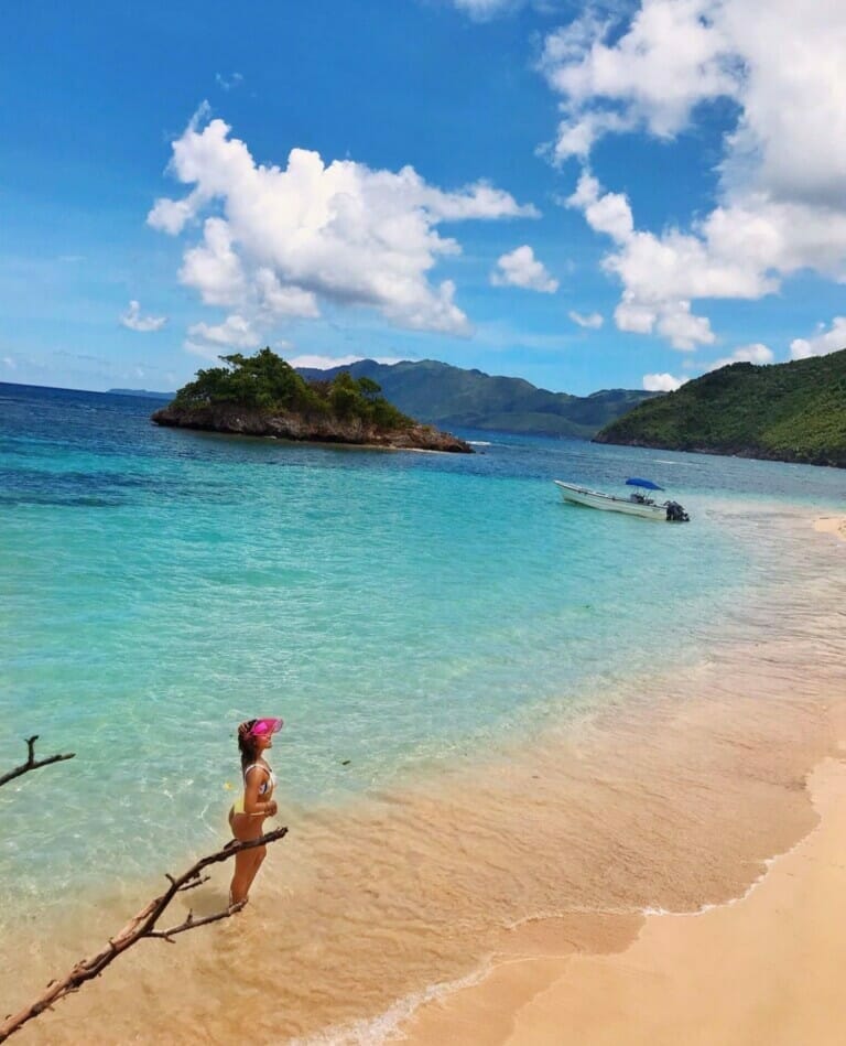 A woman at a beach in Samana, Dominican Republic.