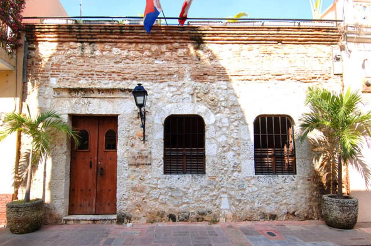 The stone facade of an old building.