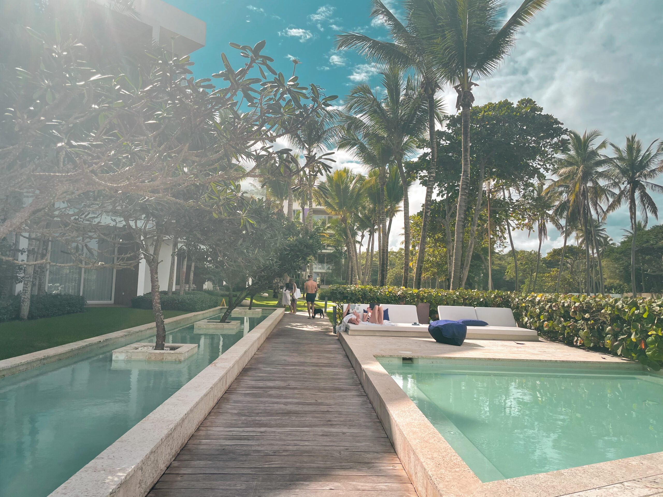 Pool area of one of the hotels in Cabarete, Dominican Republic.