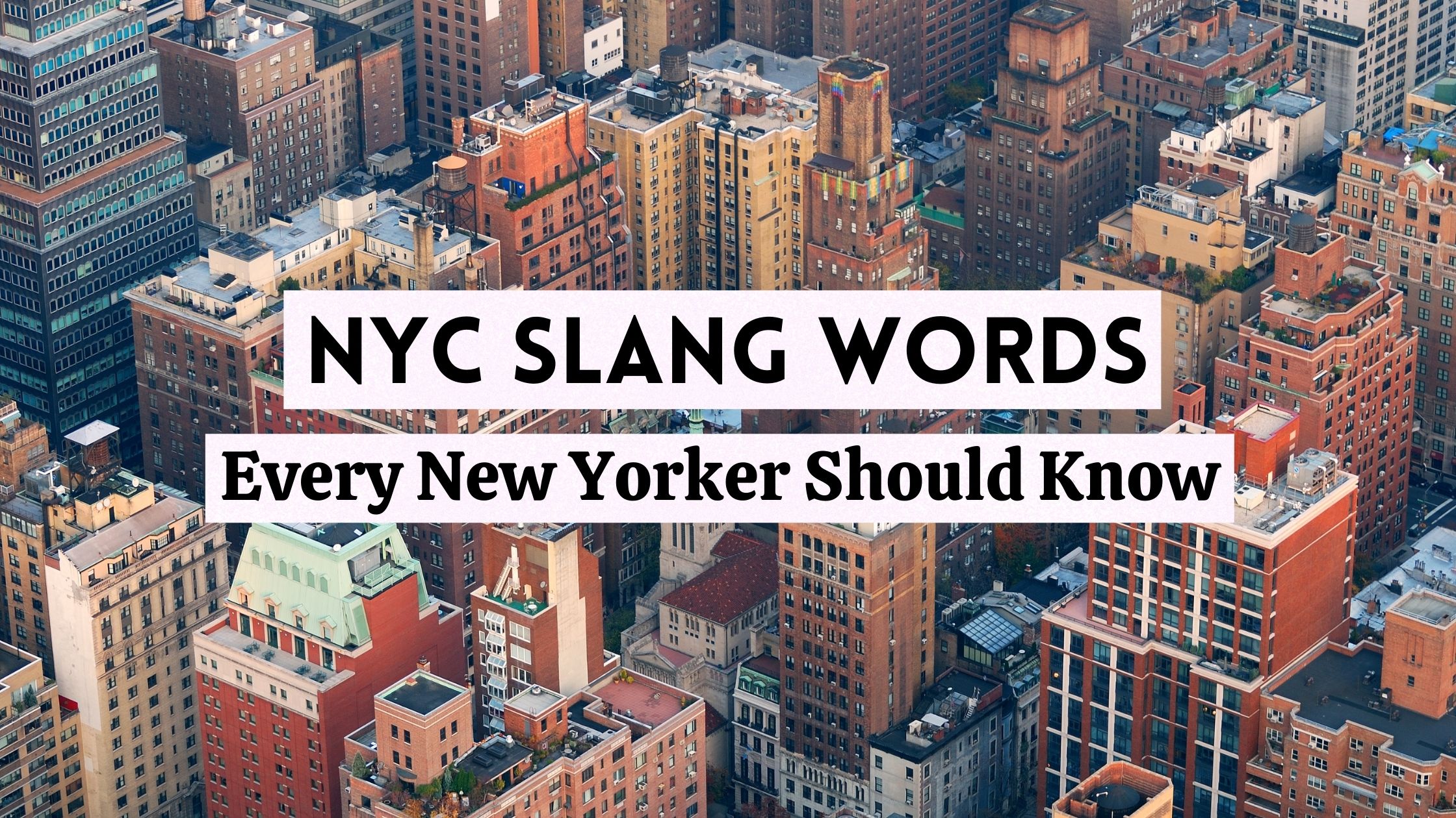 New York Slang 59 Nyc Words