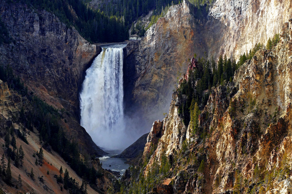 Yellowstone Falls, one of the best United States waterfalls.