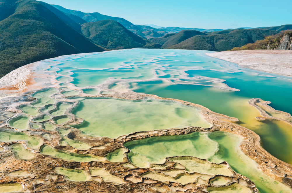 Natural pools on a mountain.