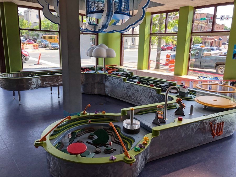 One area of the Children's Museum with polygon for games.