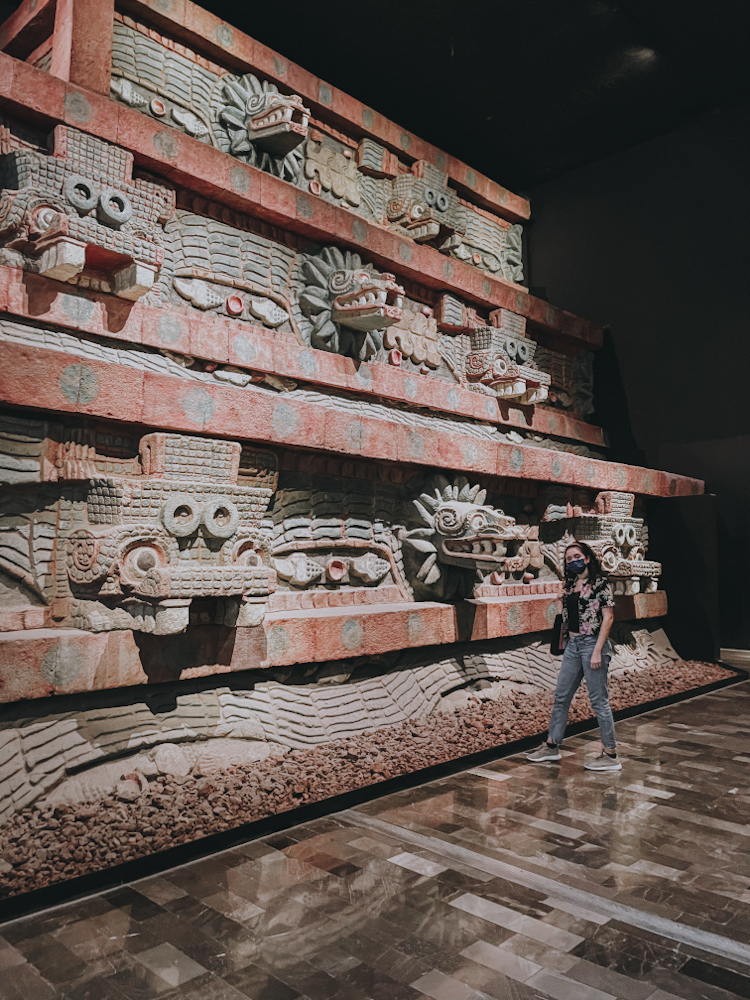 Large ancient artifact at National Anthropology Museum, one of the best museums in Mexico City.