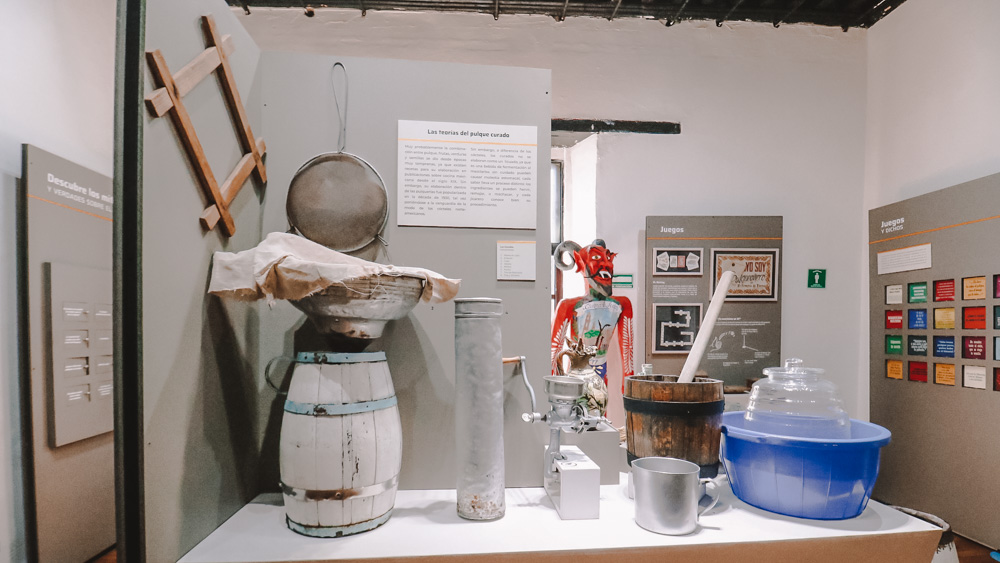 Tools for making pulque in The Pulque Museum.