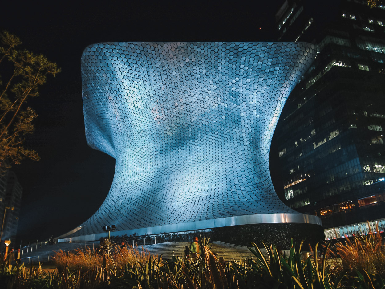 The beautiful facade of Soumaya Museum, one of the best museums in Mexico City.