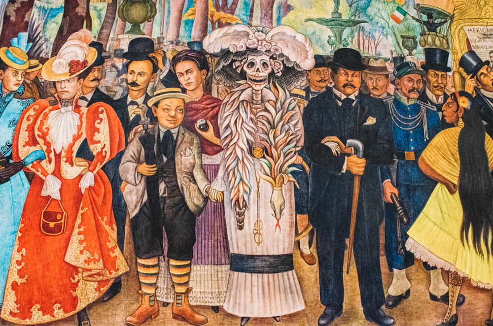 A colorful mural in Diego Rivera Mural Museum.