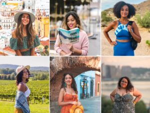 collage of latina travel bloggers