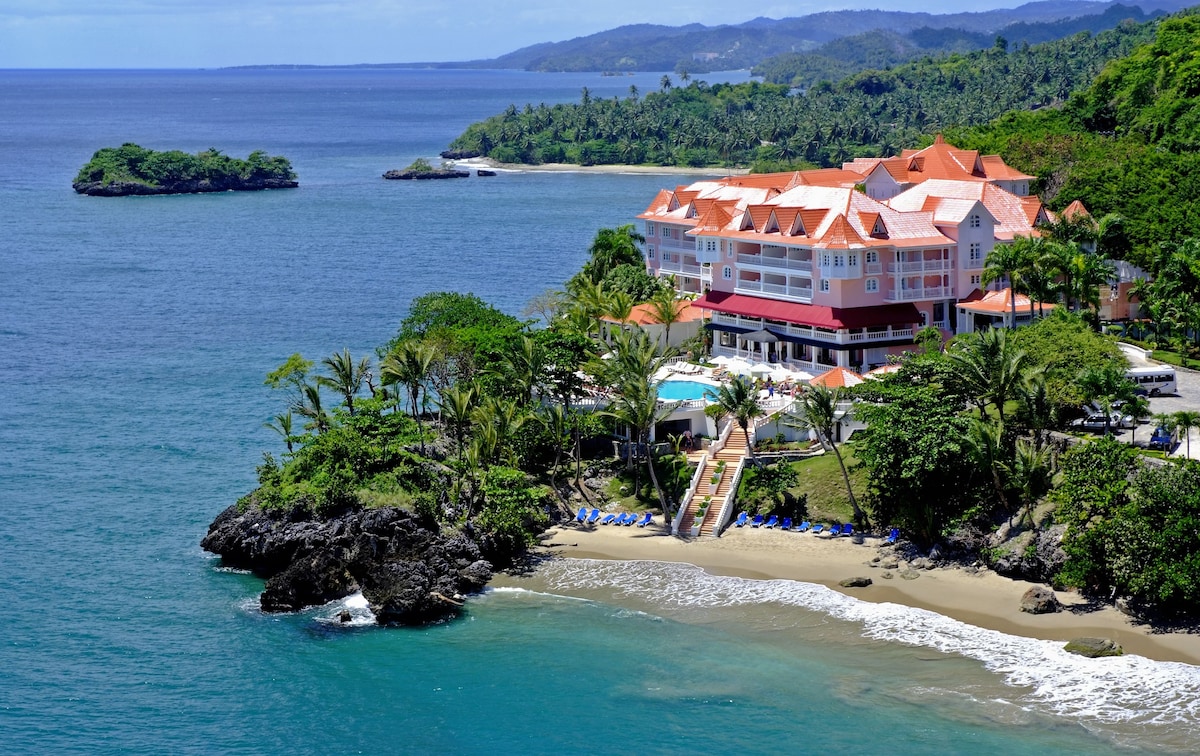 A luxury hotel by the sea in Samana, Dominican Republic.