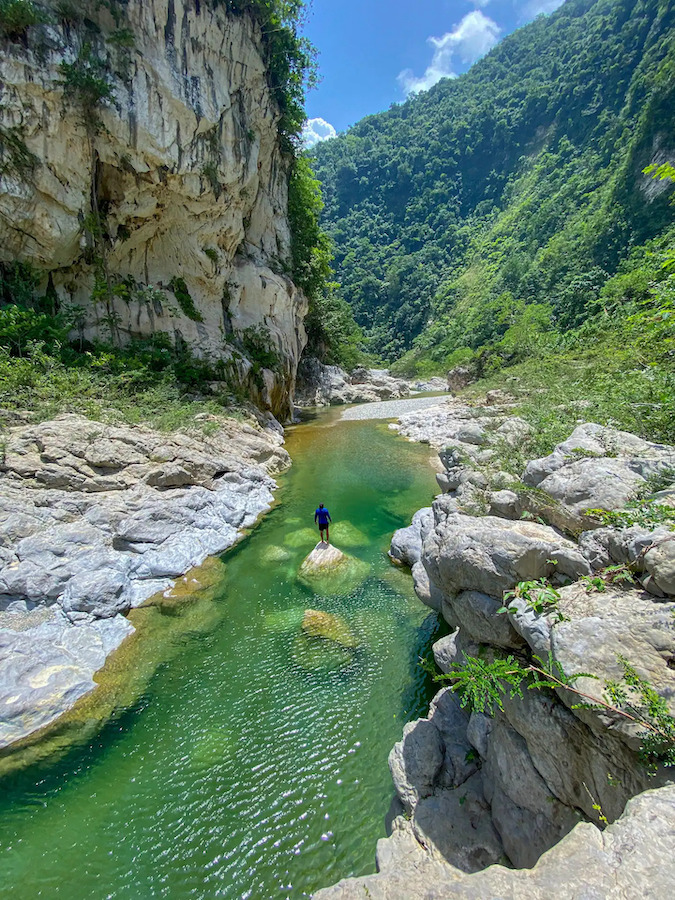 beautiful river in nizao san cristobal hike dominican republic.