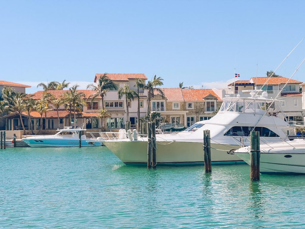 the boats docked at la marina in casa de campo la romana