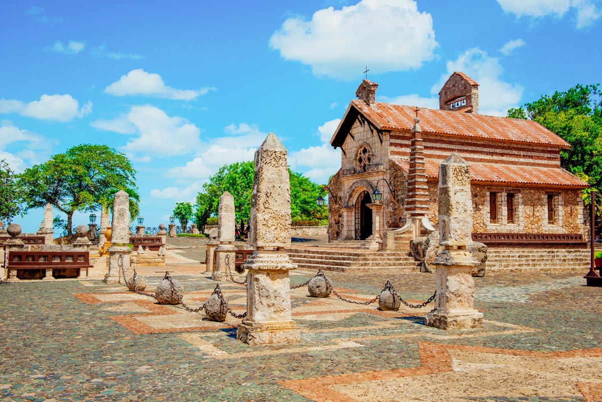 A stone building in Punta Cana, Dominican Republic.
