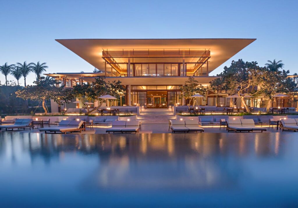 hotel amanera at night in dominican republic expensive resort views