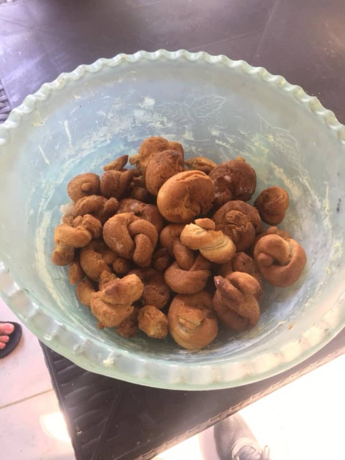 Food on a bowl.