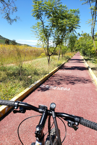 A path for bikes in Oaxaca.