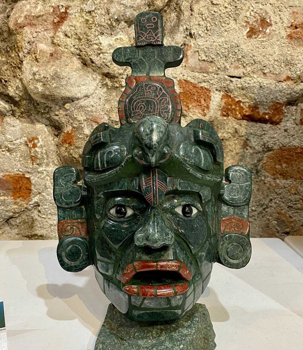 A face figure at Jade Museum & Factory in Antigua, Guatemala