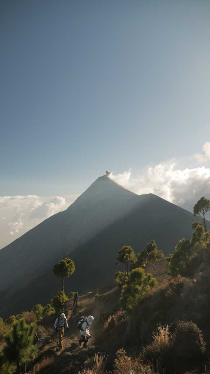 Hikers on Volcan de Fuego
