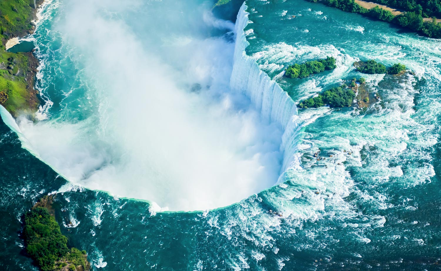 Aerial view of Niagara Falls from helicopter