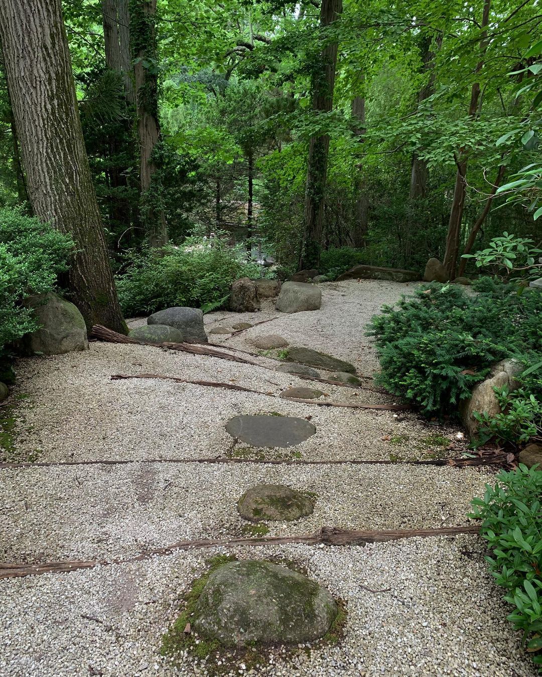 Steps at the Humes Japanese Stroll Garden in Oyster Bay