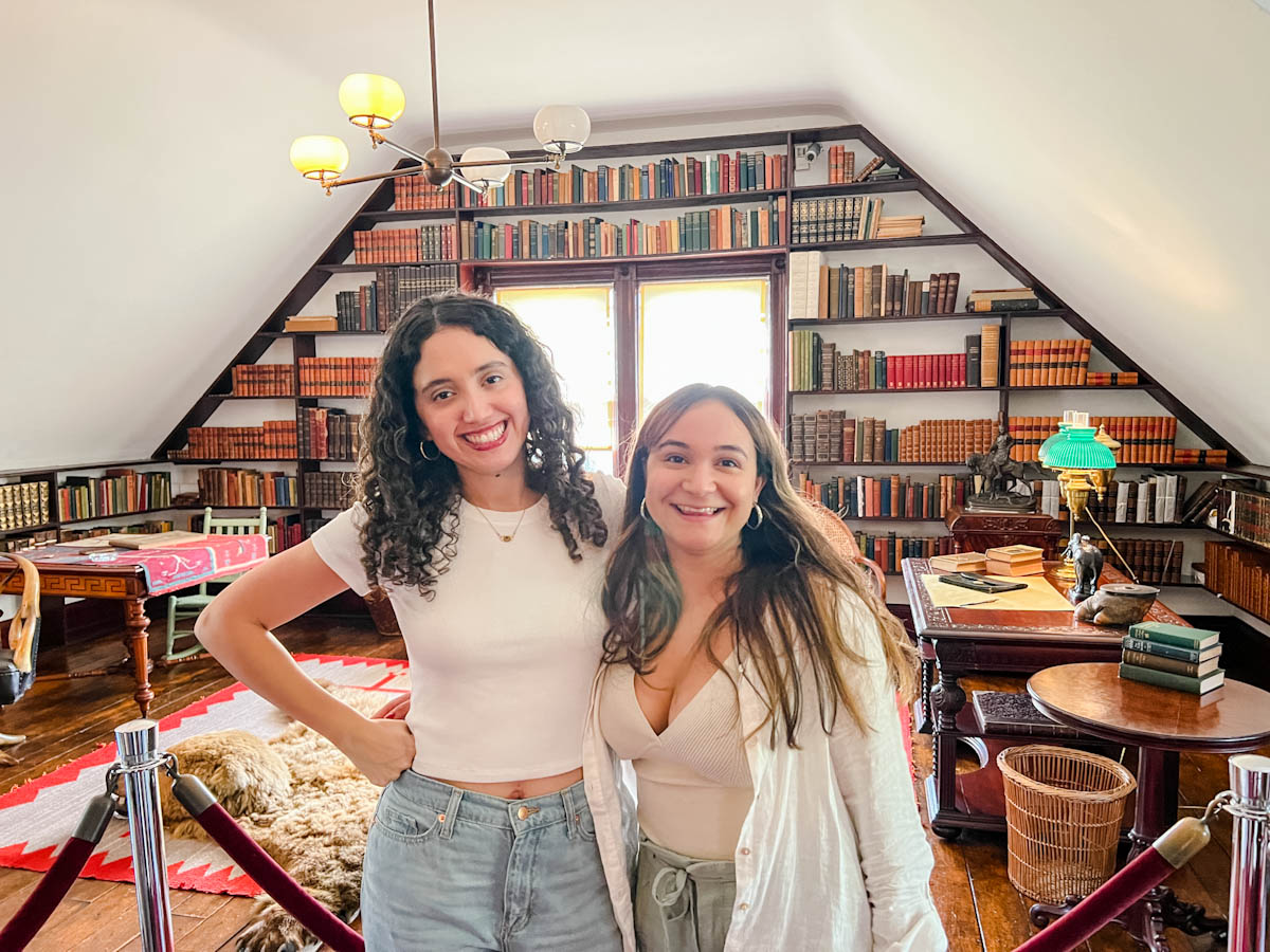 Two women on a Sagamore Hill Roosevelt House Tour in Oyster Bay, Long Island