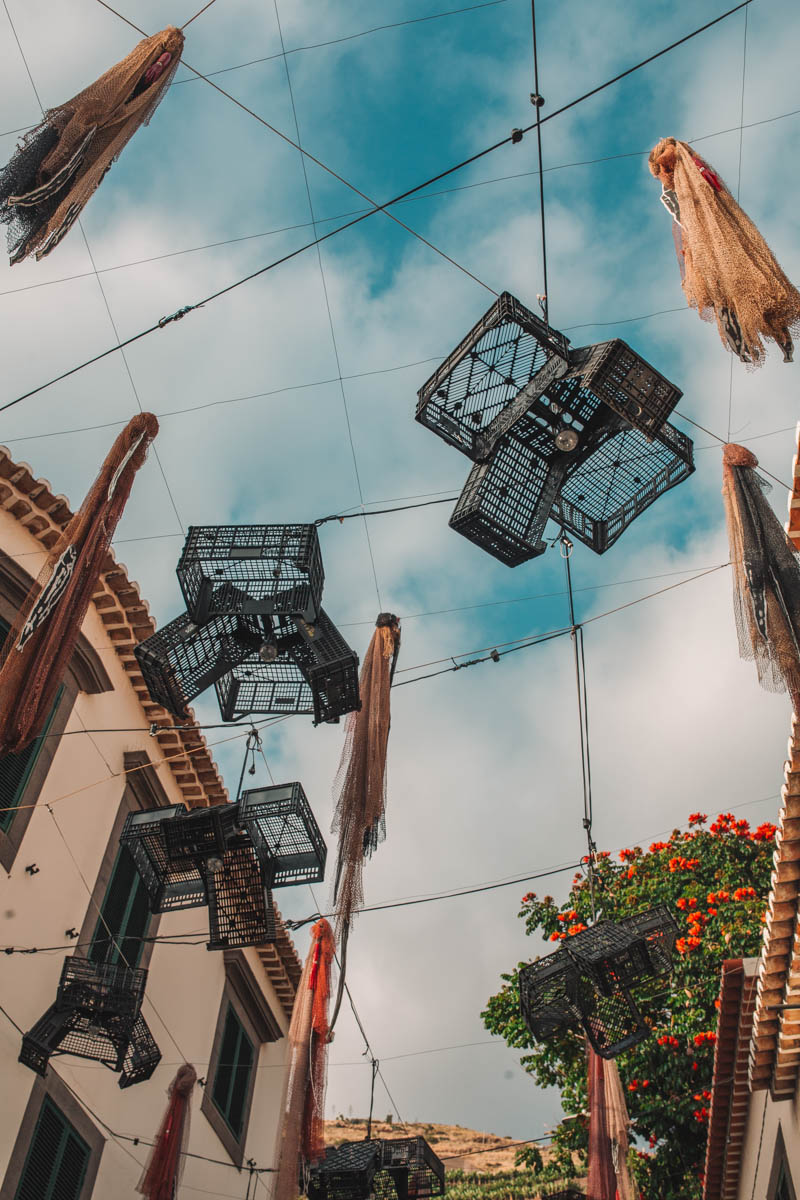 Decorations hanging above the streets of Camara de Lobos