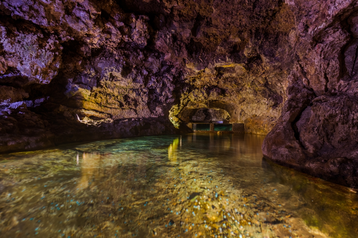 The Sao Vicente cave with beautiful rock formations and water