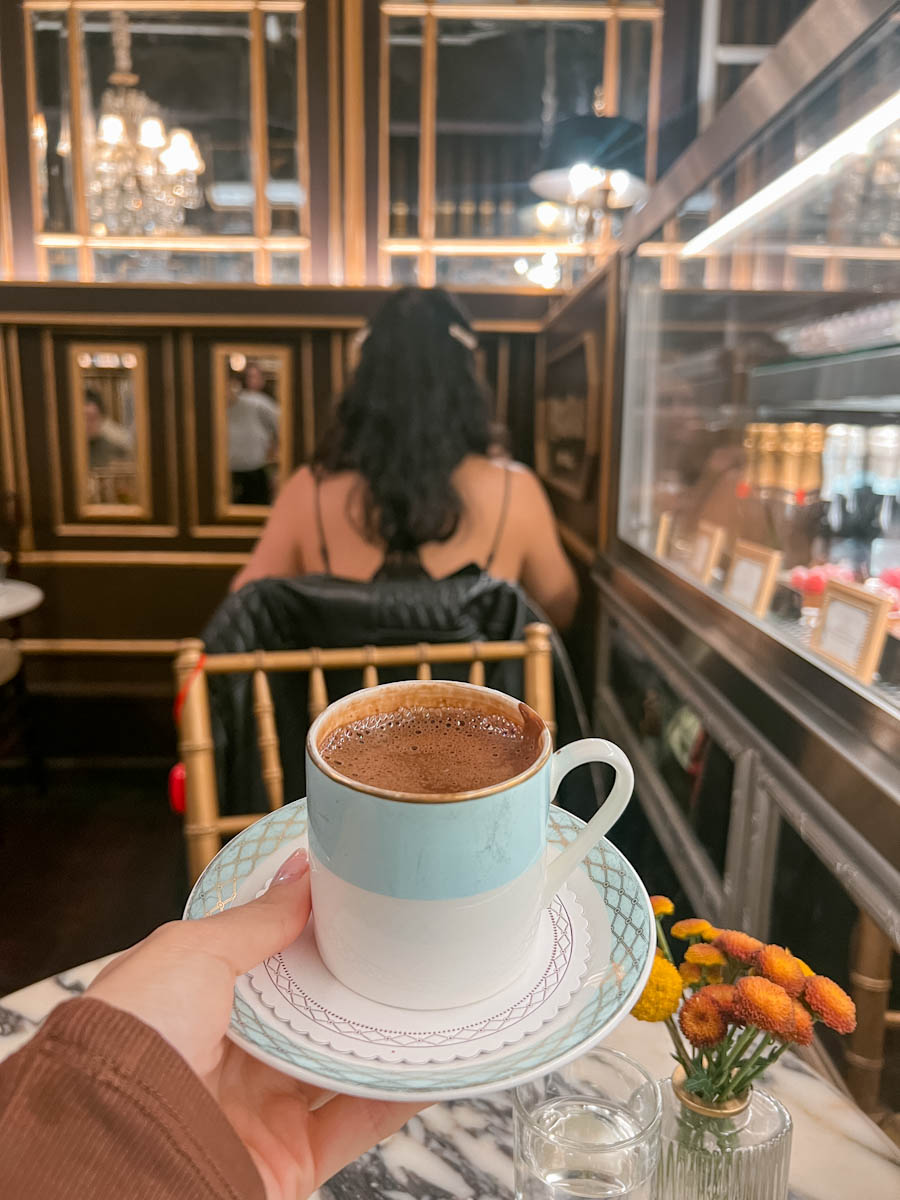 A cup of hot chocolate in MarieBelle, New York City