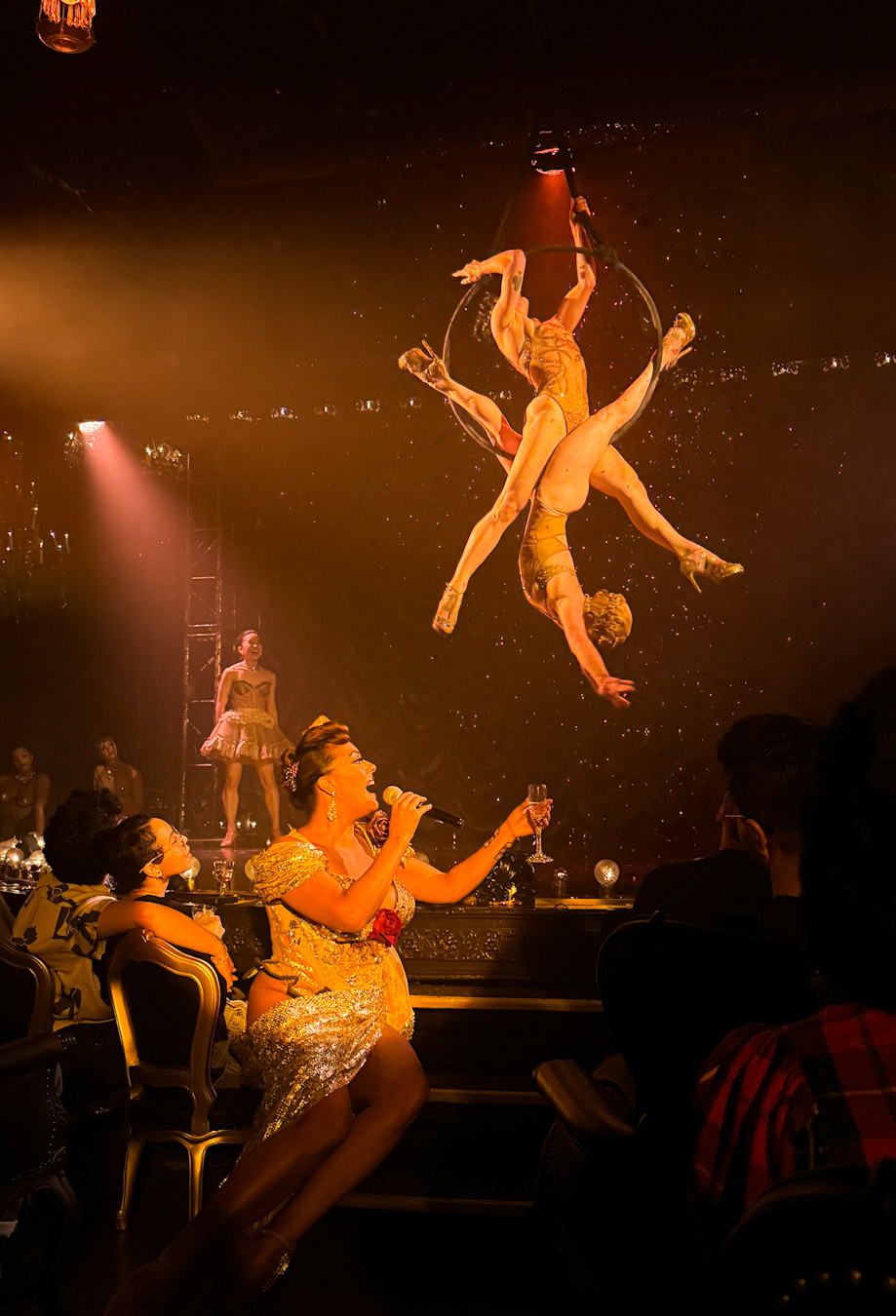 Performers doing acrobats at Company XIV in NYC