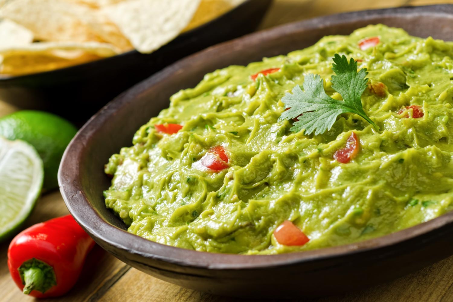 A bowl of guacamole, a Guatemalan food