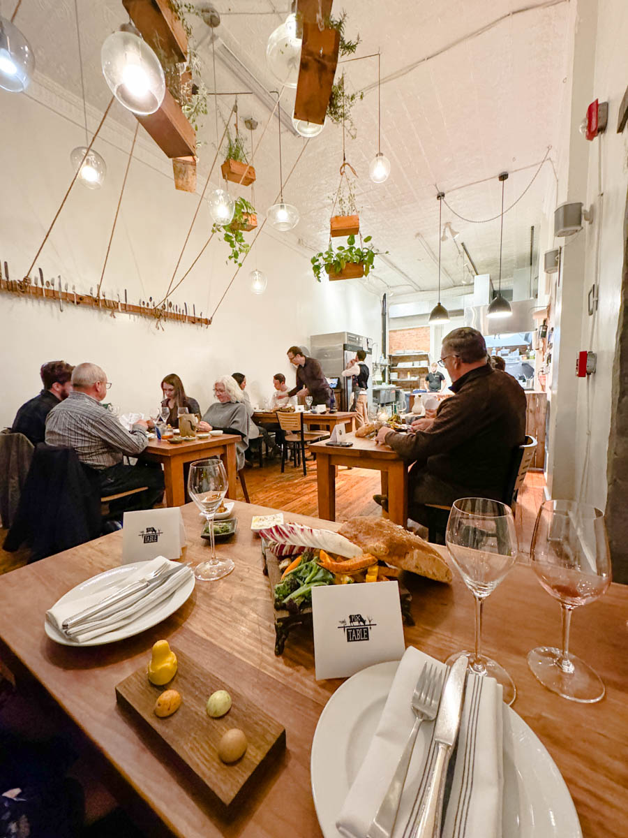 The interior of FLX Table in Geneva, the Finger Lakes region