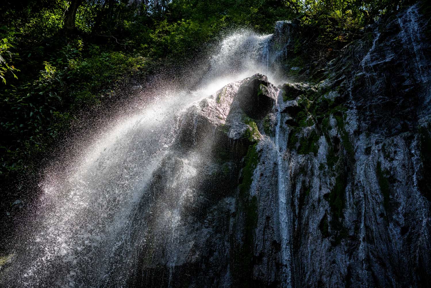 A waterfall in Cabo Matapalo, Costa Rica.