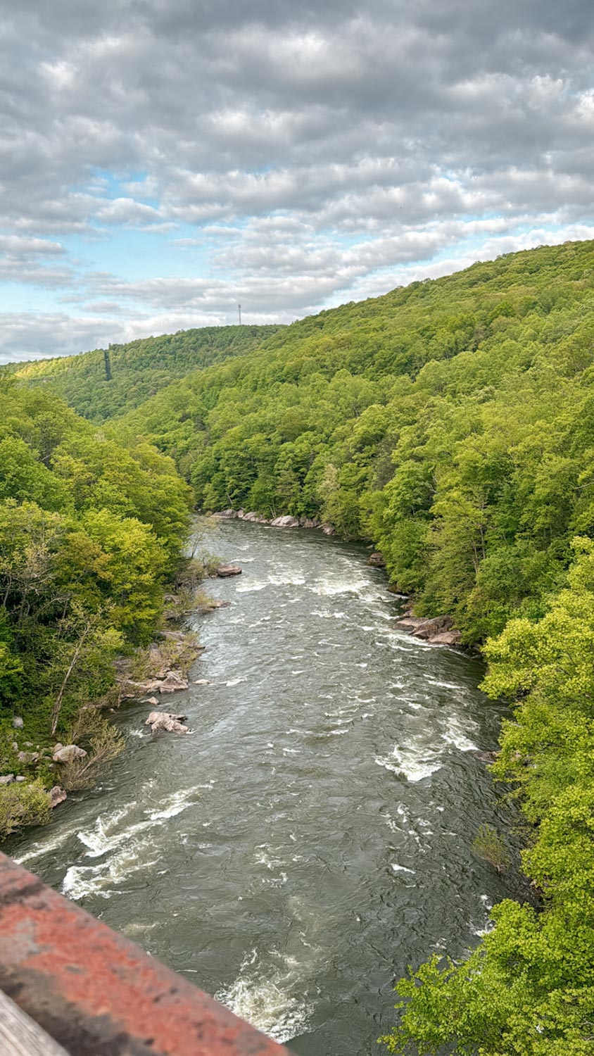 The river and hills of Laurel Highlands, Pennsylvania.