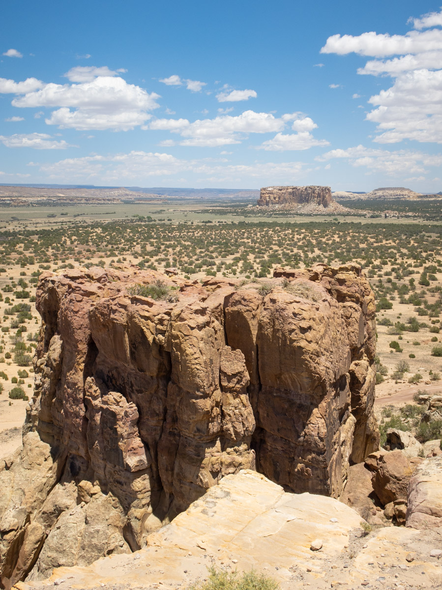 Huge sandstone mesas in the desert in Mexico City.