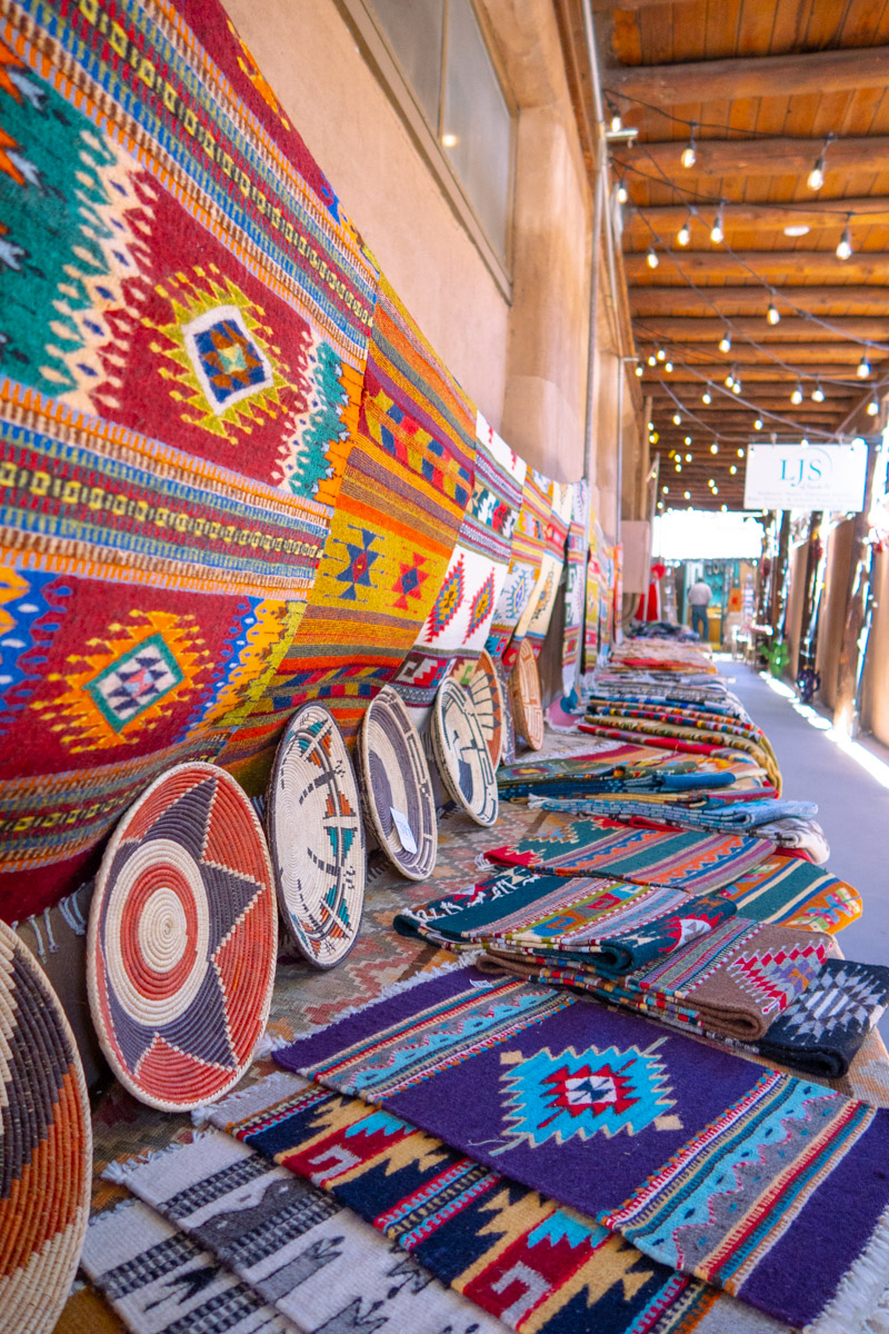 Colorful local handicrafts in Santa Fe, New Mexico.