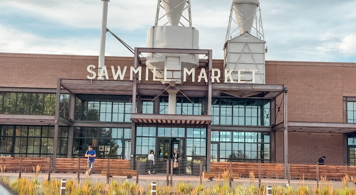 The facade of Sawmill Market in Albuquerque, New Mexico.